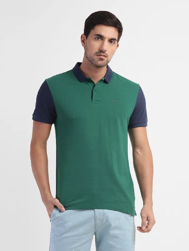 Men's Colorblock Polo T-shirt Green