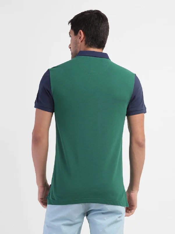 Men's Colorblock Polo T-shirt Green