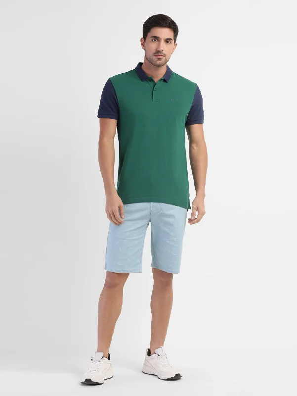 Men's Colorblock Polo T-shirt Green