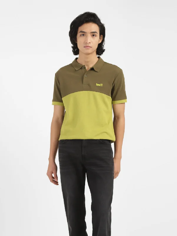 Men's Colorblock Polo T-shirt Olive