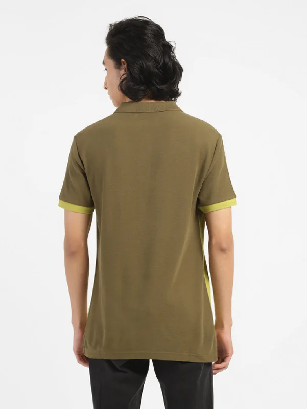 Men's Colorblock Polo T-shirt Olive