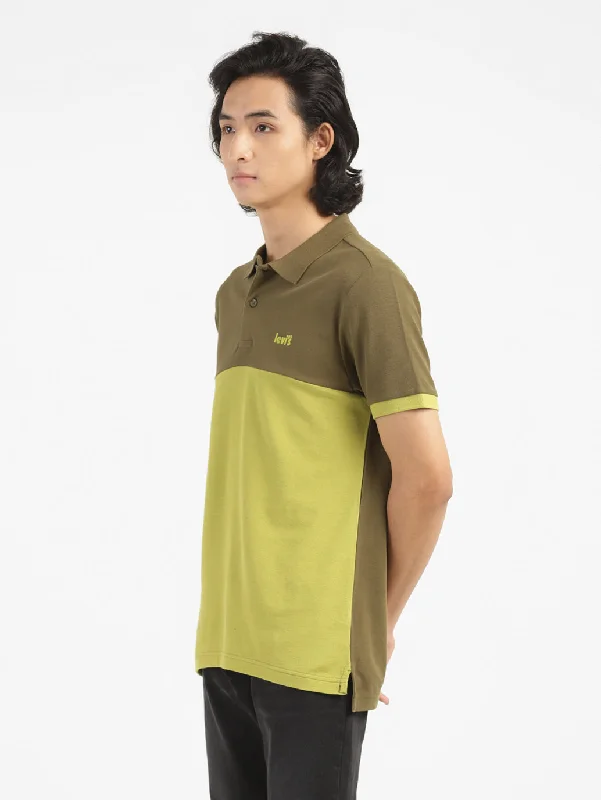 Men's Colorblock Polo T-shirt Olive