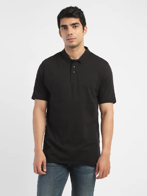 Men's Solid Polo T-shirt Black