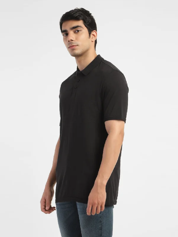 Men's Solid Polo T-shirt Black