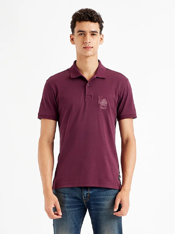 Men's Solid Slim Fit Polo T-Shirt