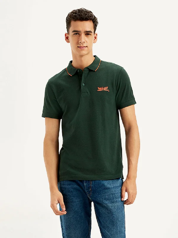 Men's Solid Slim Fit Polo T-Shirt