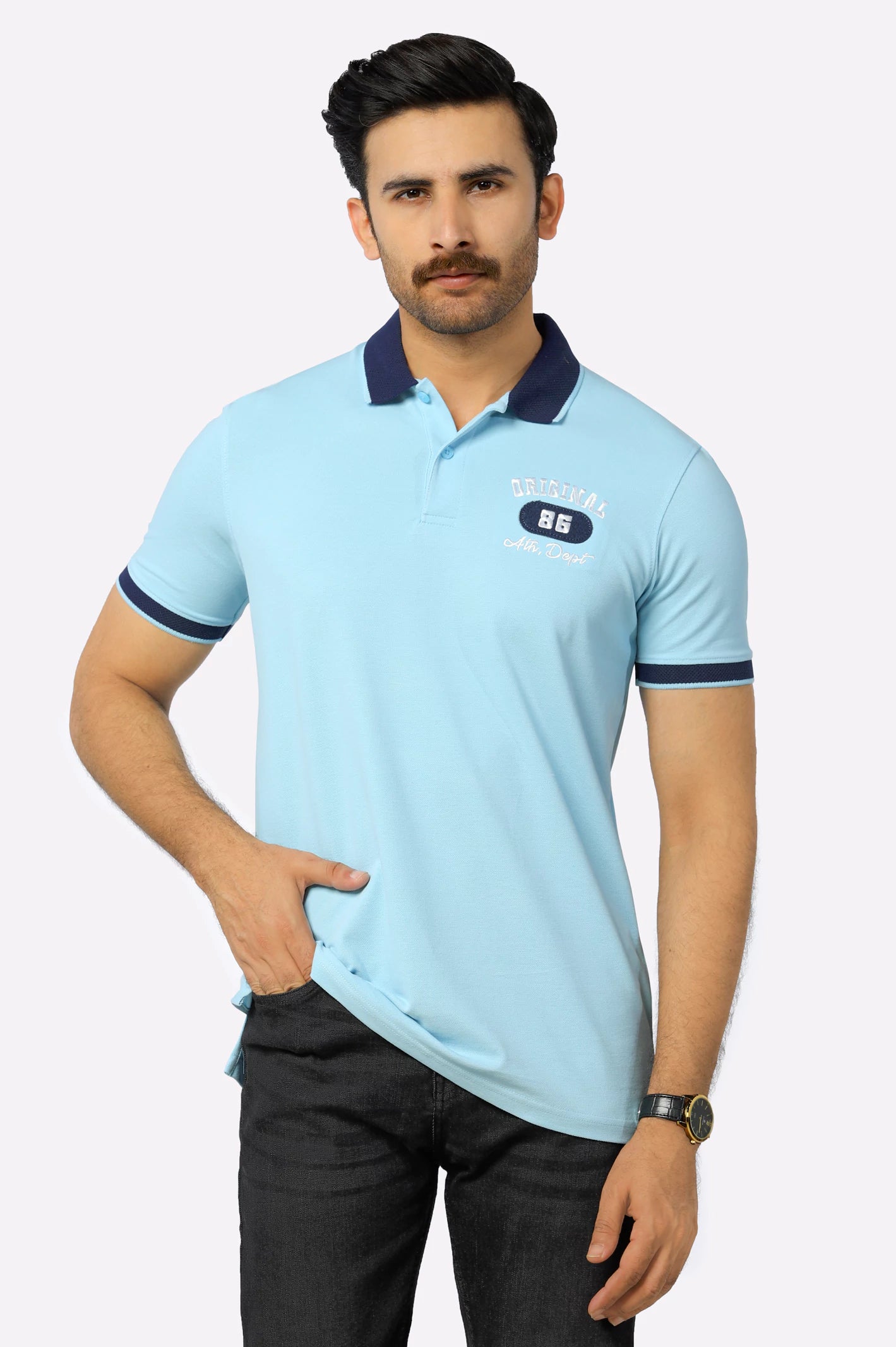 Sky Blue Basic Polo