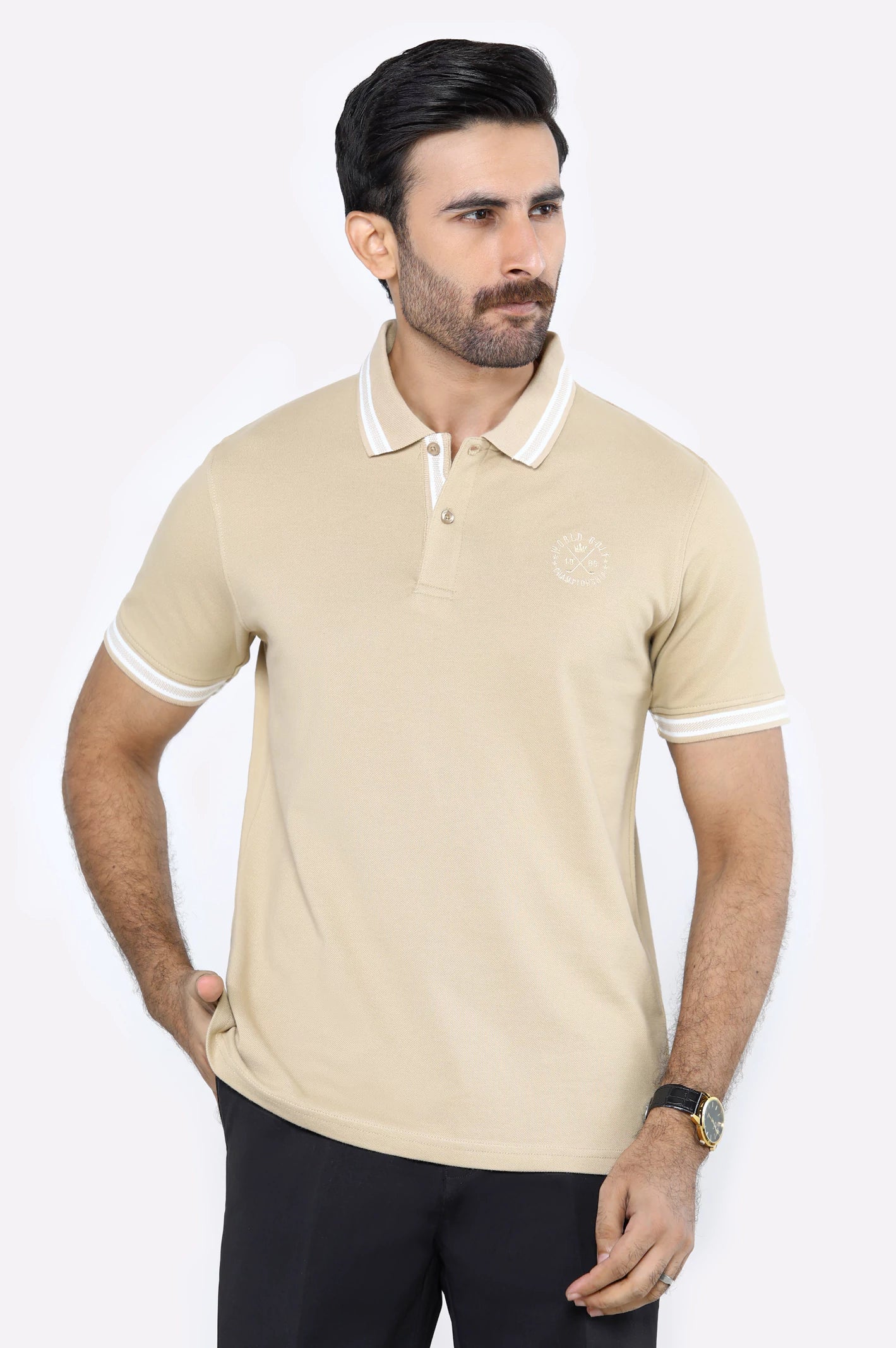 Jacquard Collar Polo