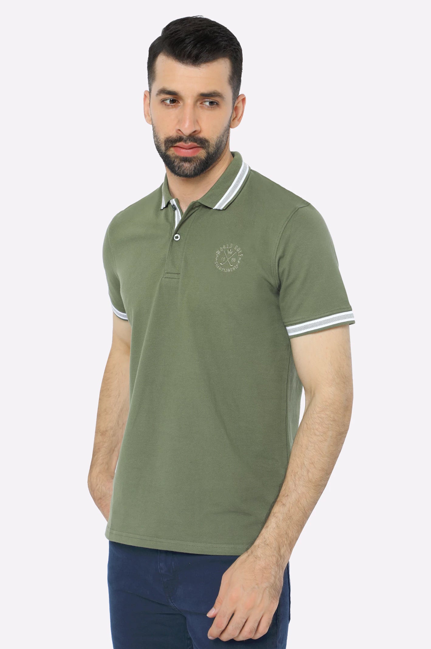 Olive Lycra Polo