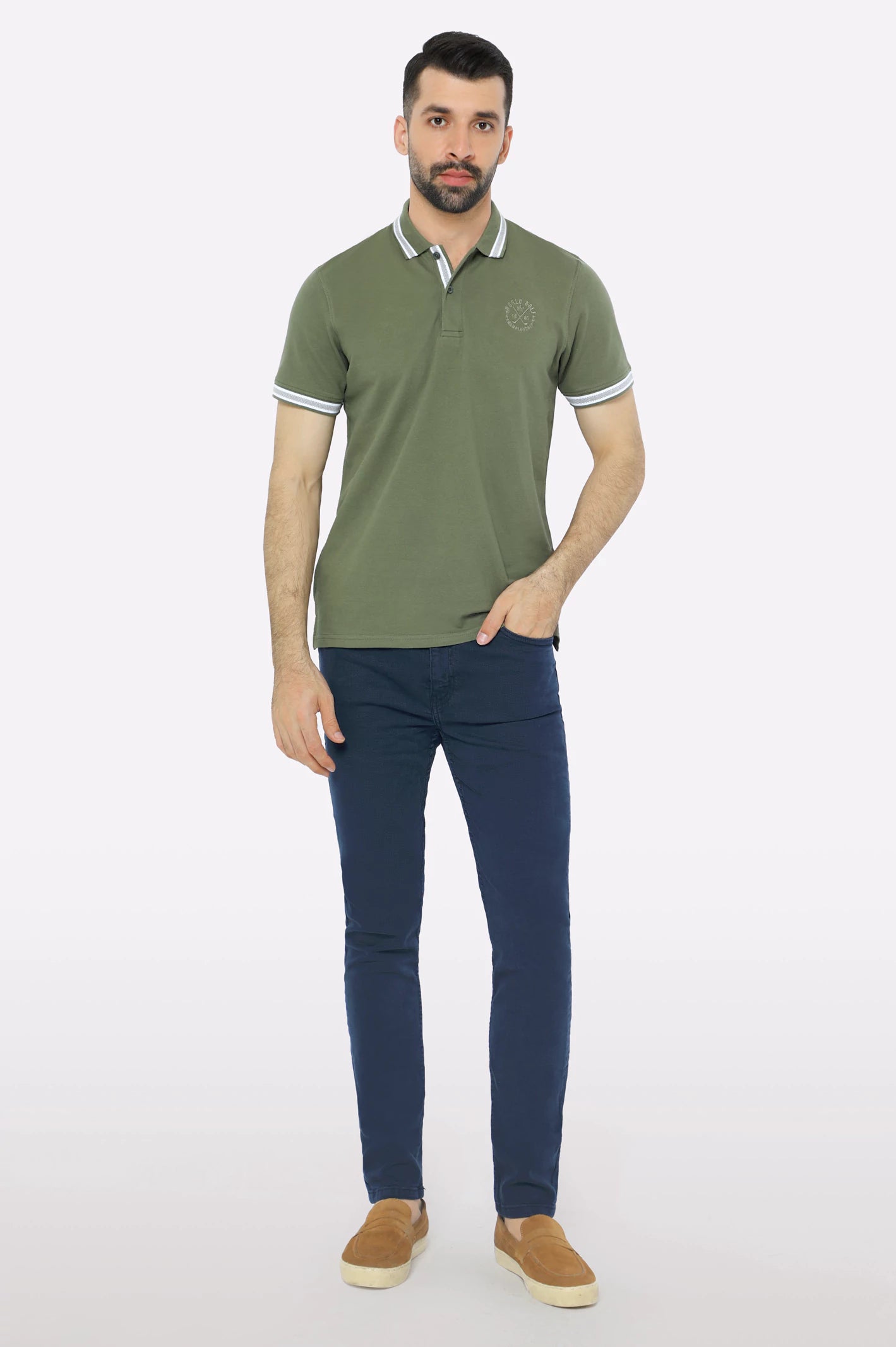 Olive Lycra Polo