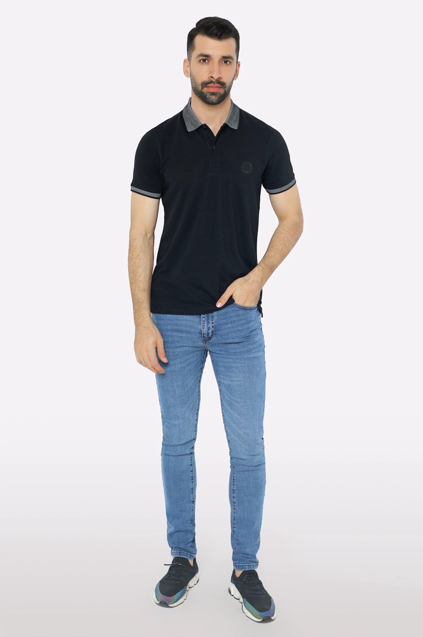 Black Lycra Polo