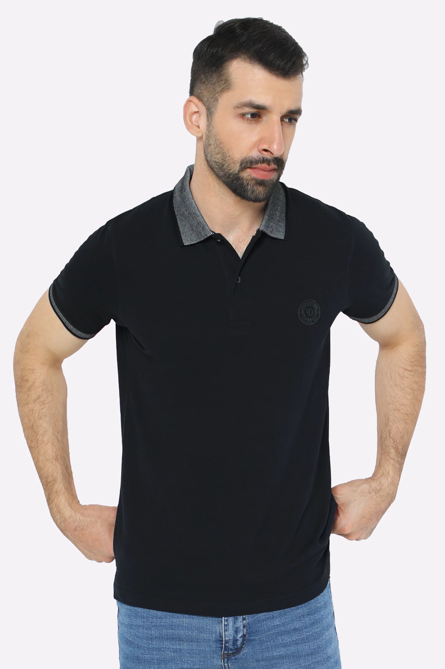 Black Lycra Polo