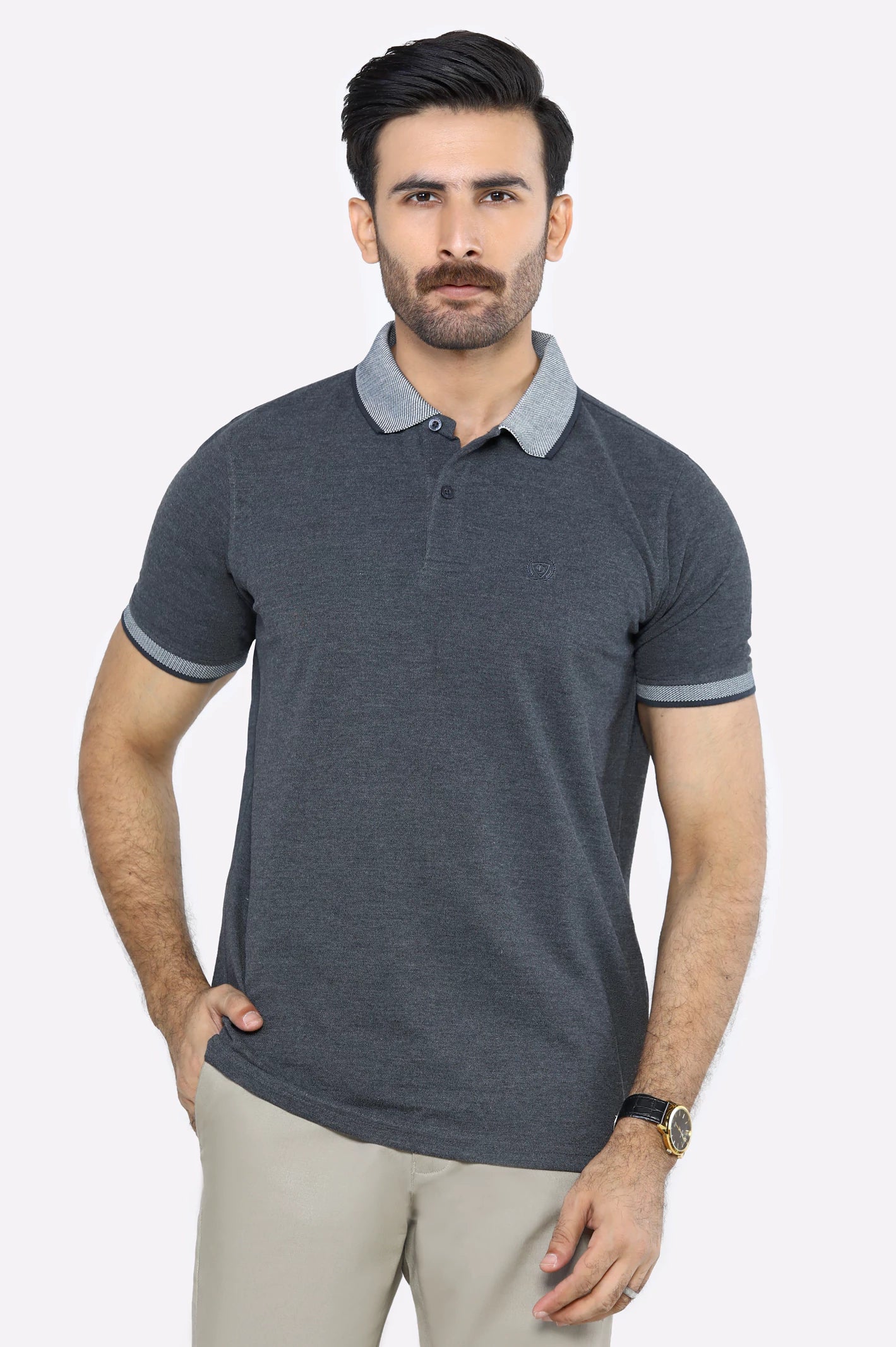 Jacquard Collar Polo