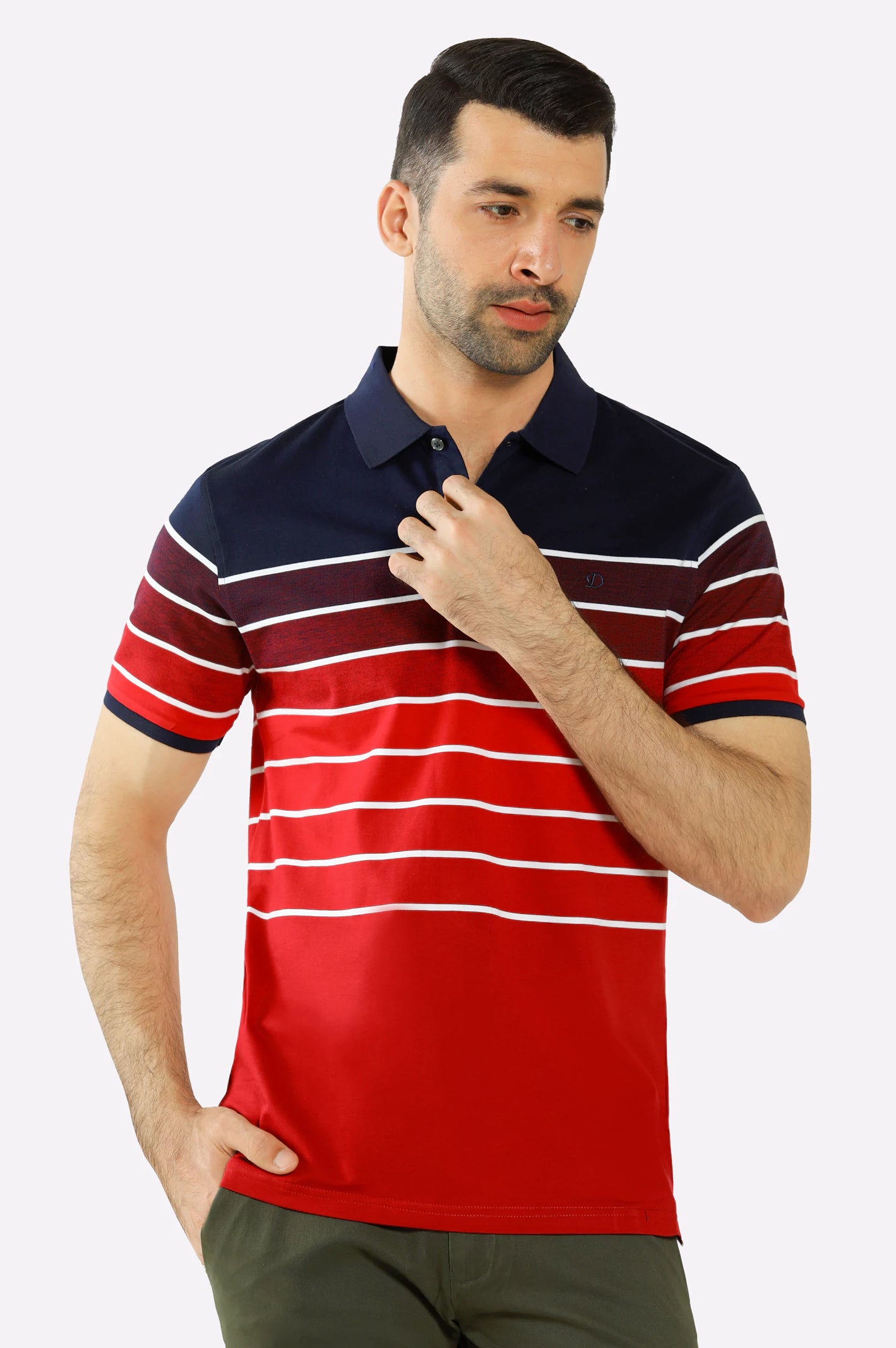 Red Yarn Dyed Polo