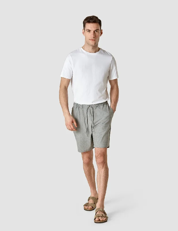 Tech Linen Elastic Shorts Charcoal