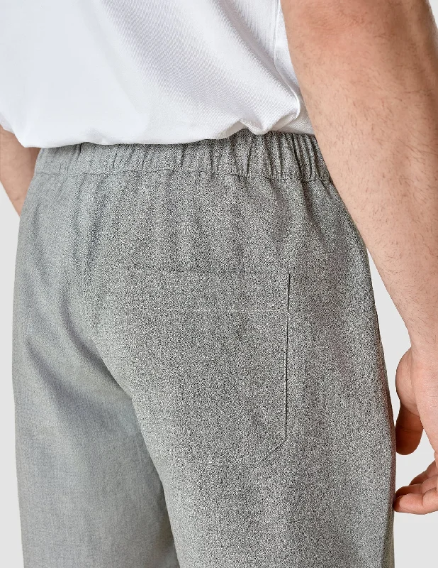 Tech Linen Elastic Shorts Charcoal