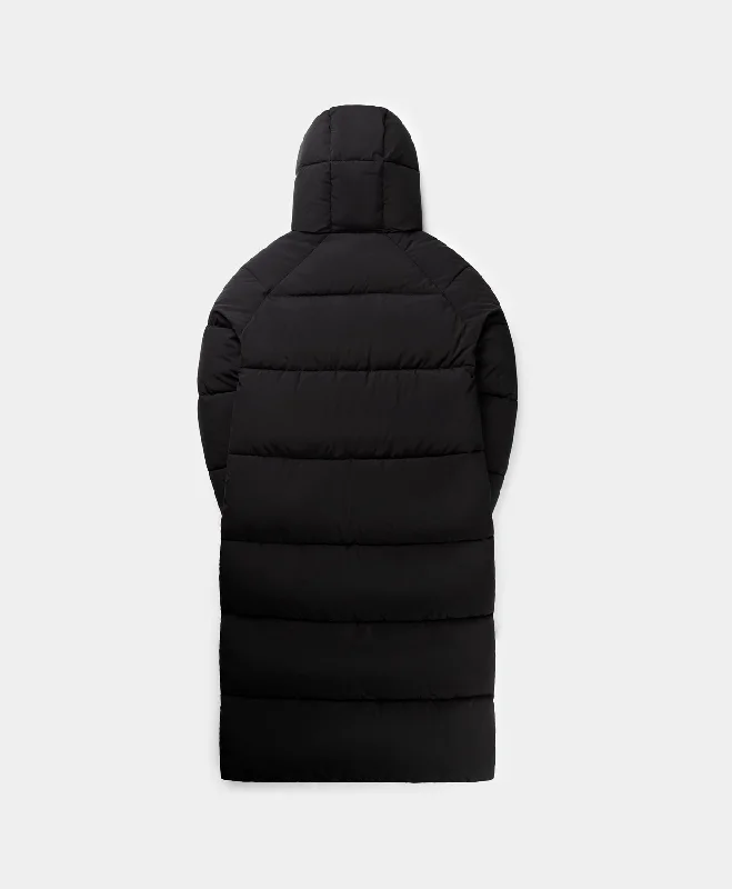 Black Relaxed Long Puffer