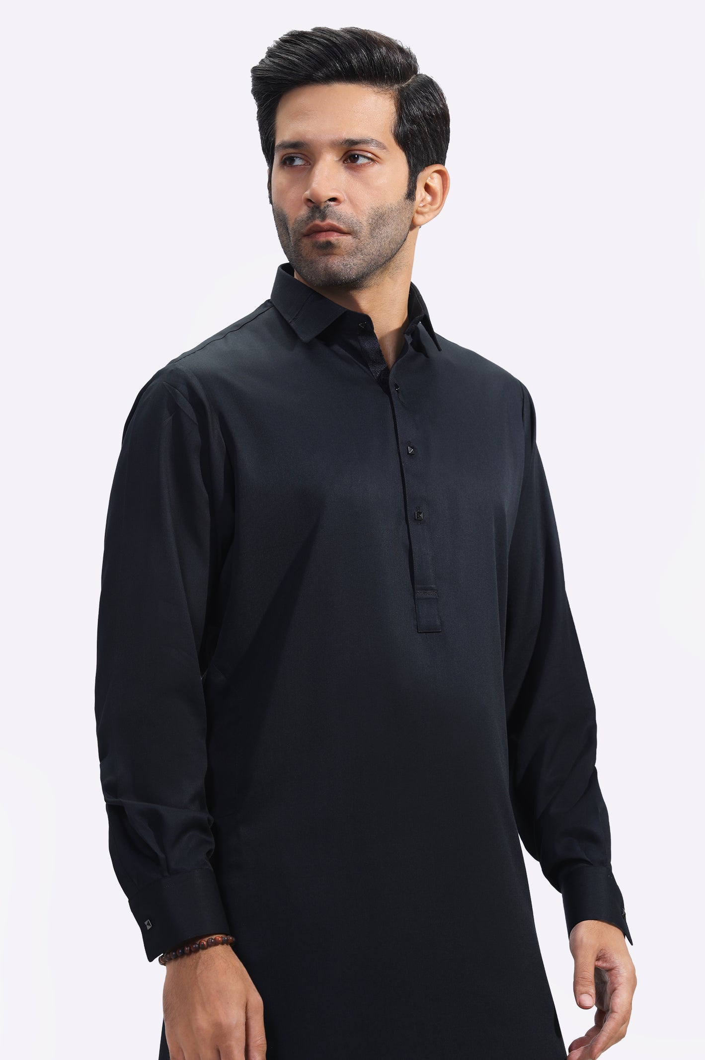 Black Rayon Blend Shalwar Kameez