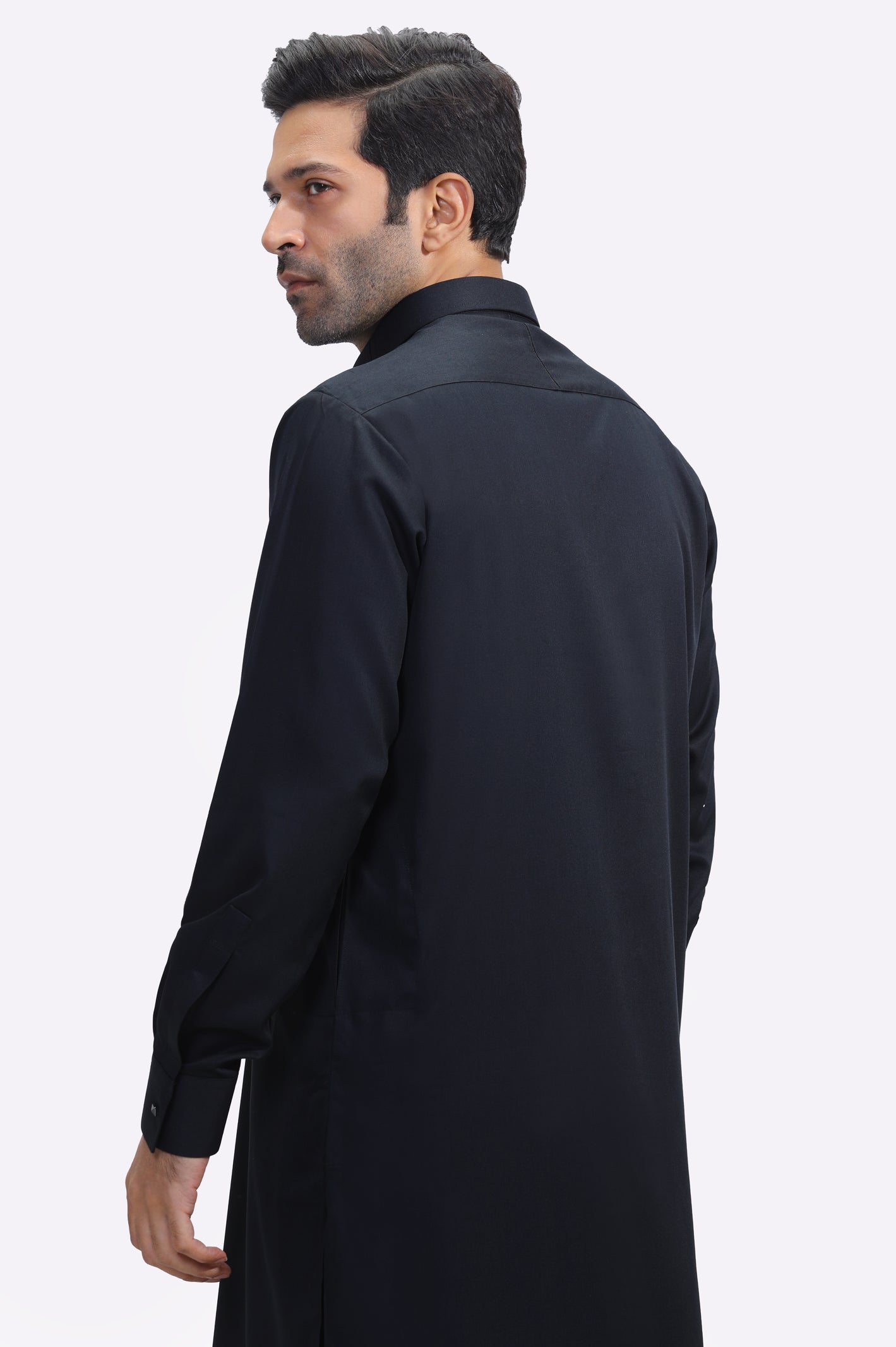 Black Rayon Blend Shalwar Kameez