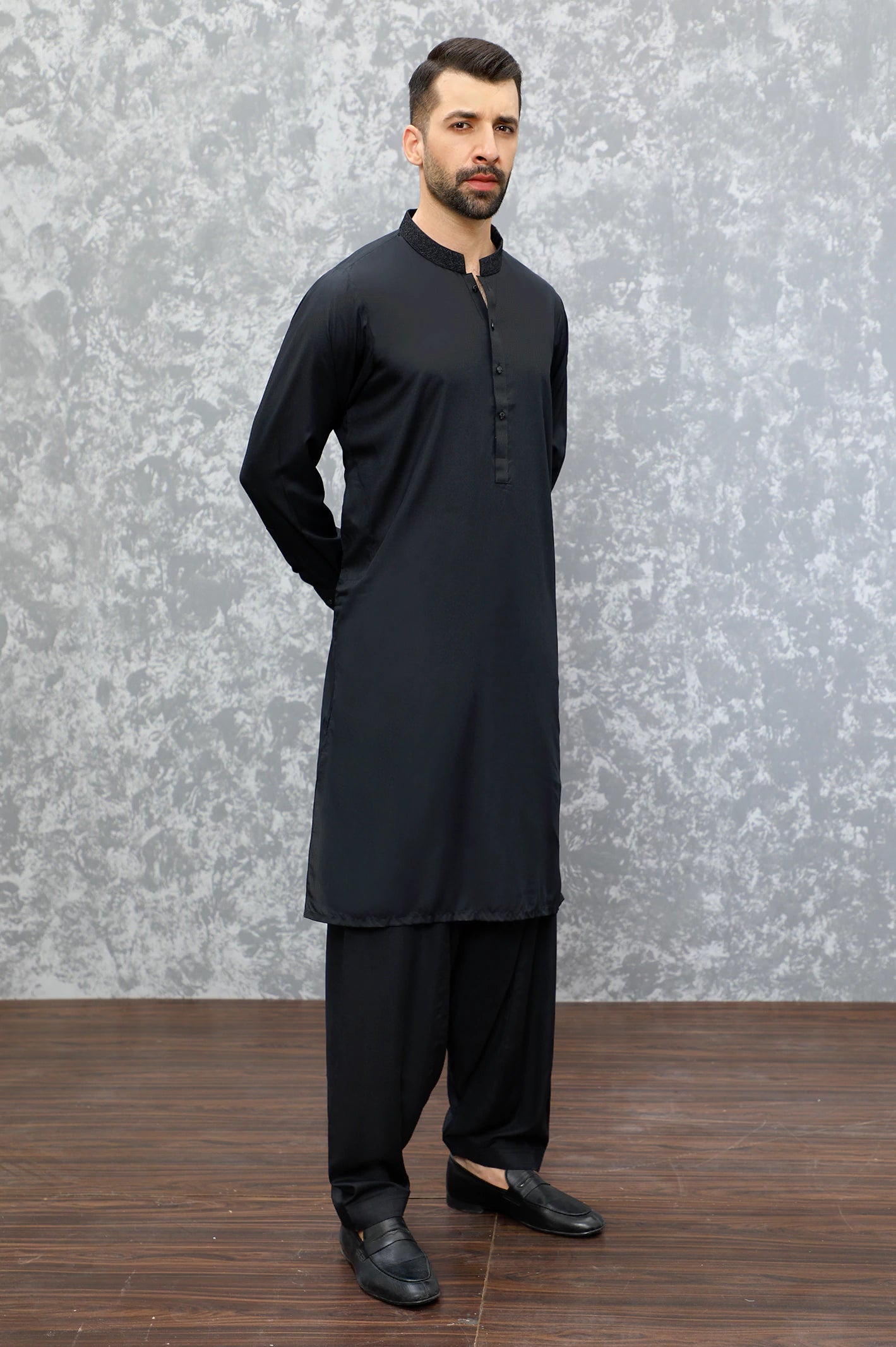 Black Wash & Wear Shalwar Kameez