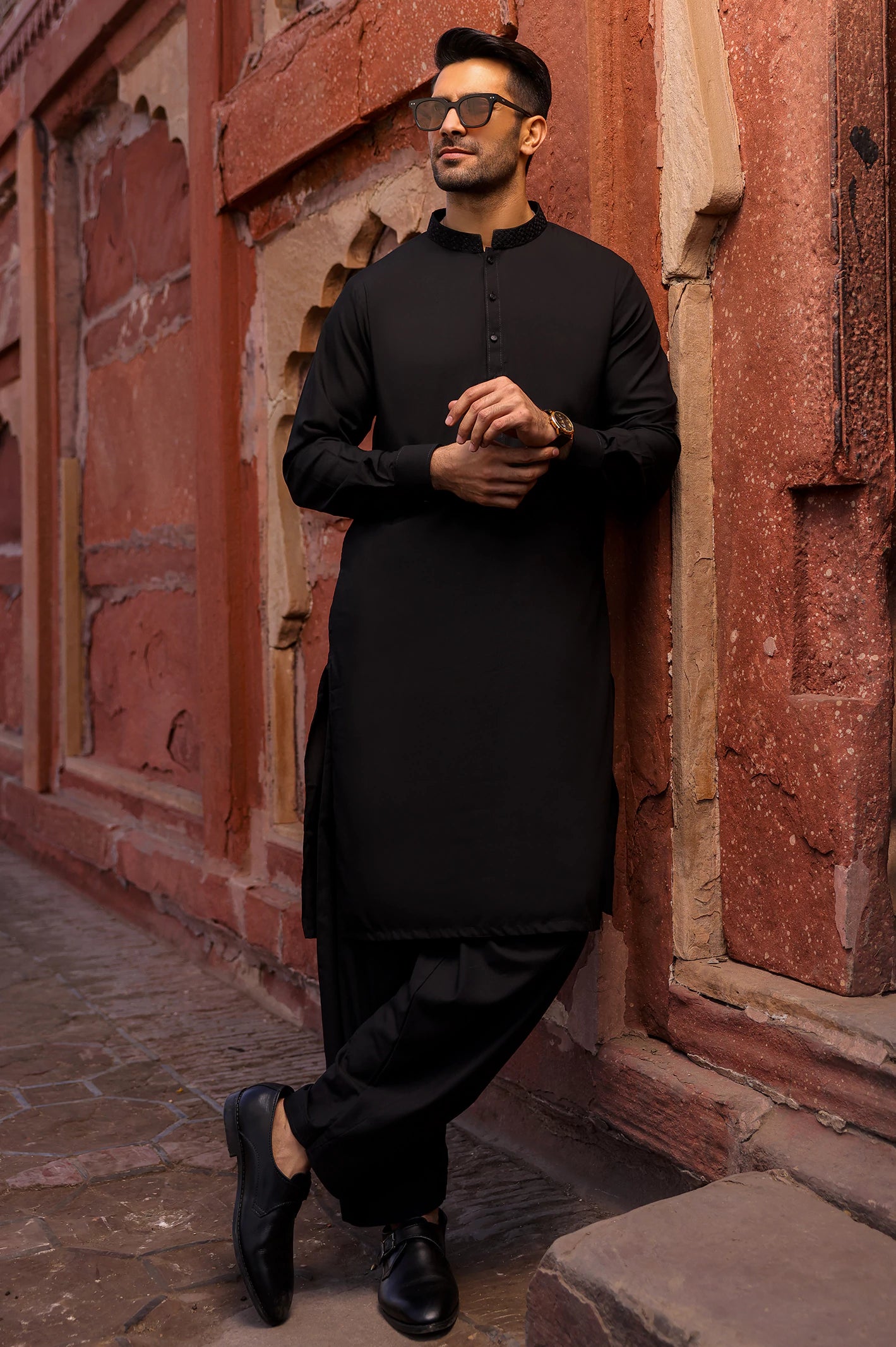 Black Wash & Wear Shalwar Kameez