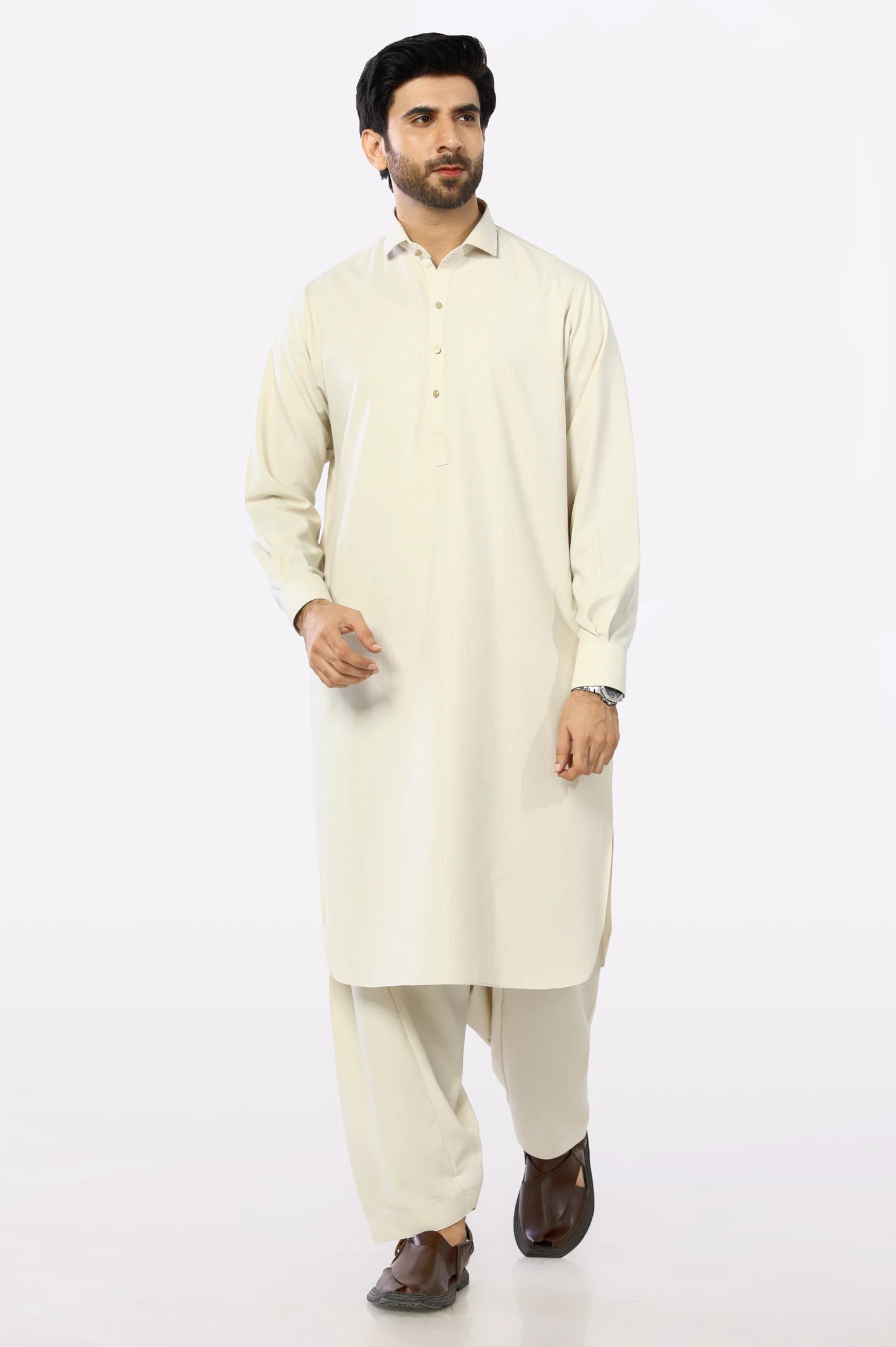 Cream Shalwar Kameez