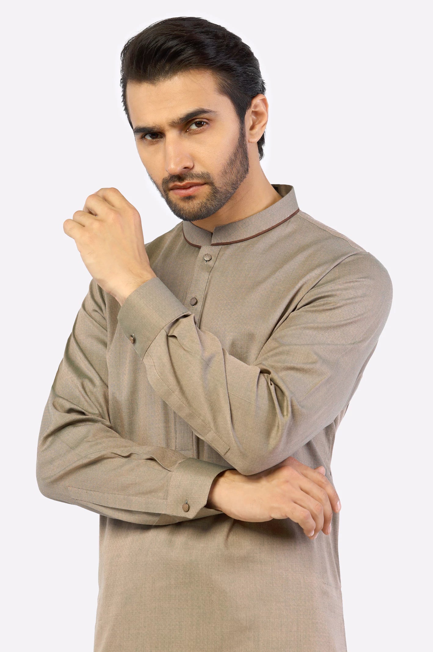 Brown Wash & Wear Shalwar Kameez