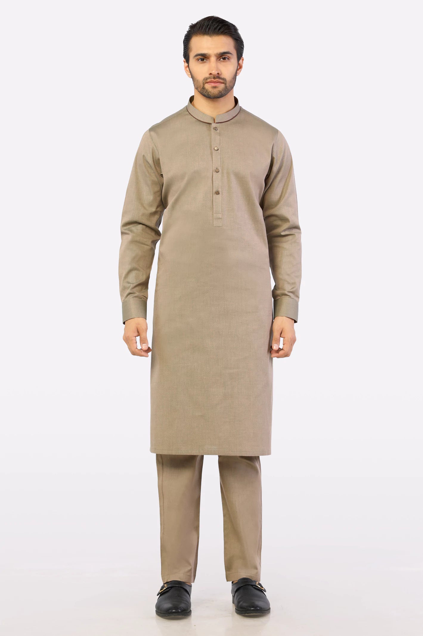 Brown Wash & Wear Shalwar Kameez