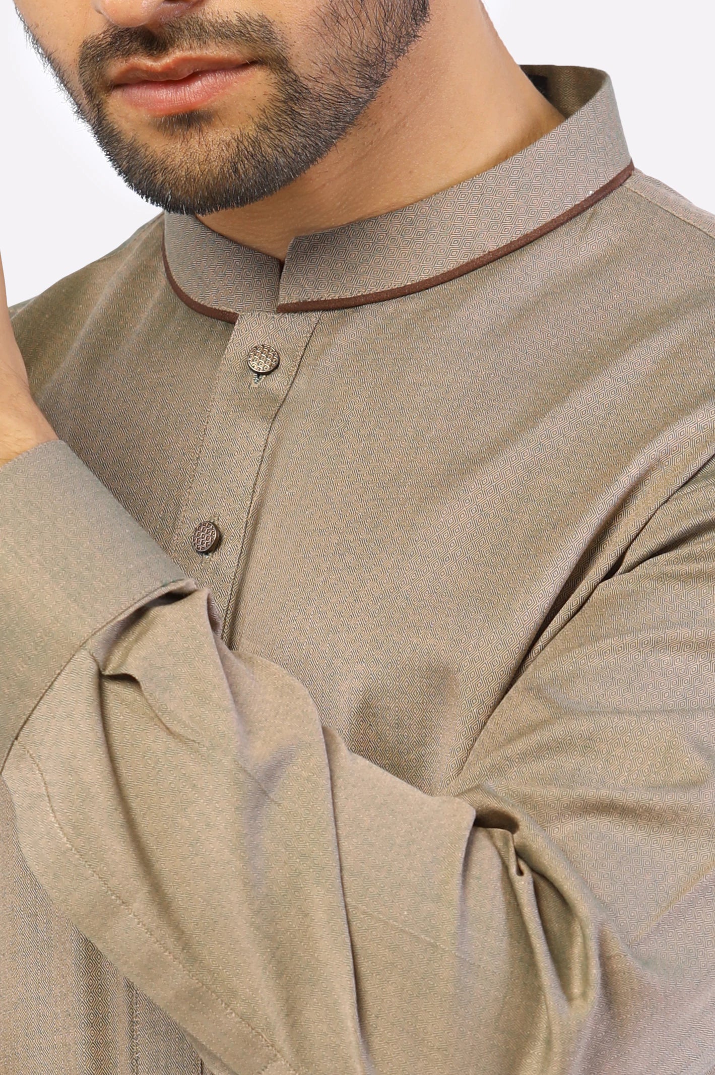 Brown Wash & Wear Shalwar Kameez