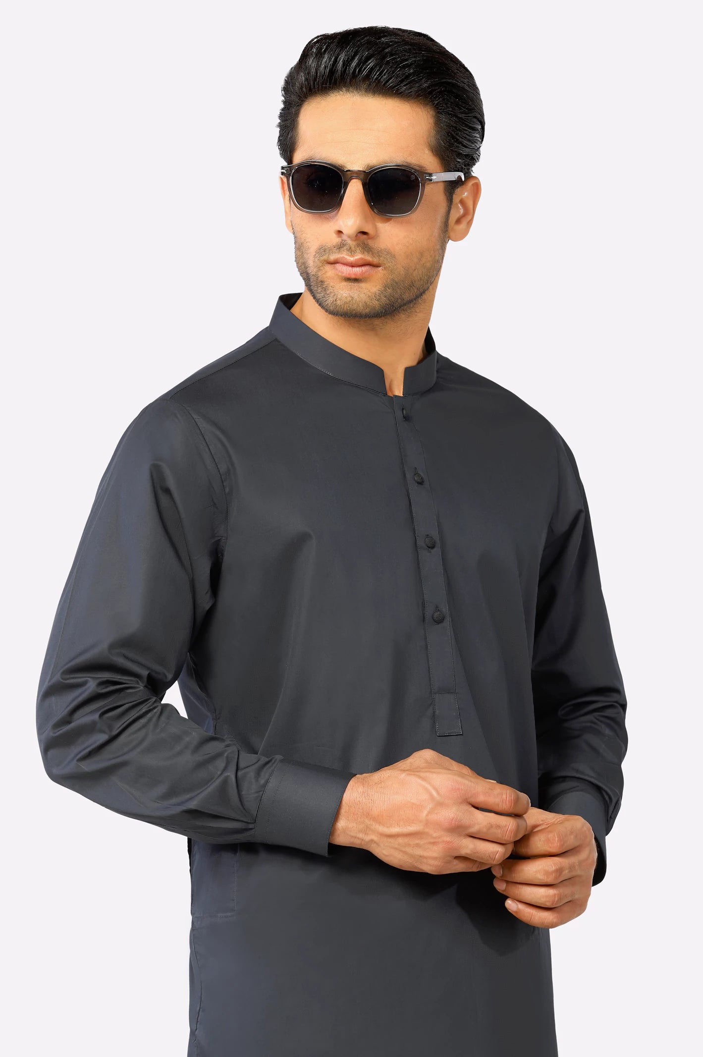 Navy Blue Cotton Shalwar Kameez