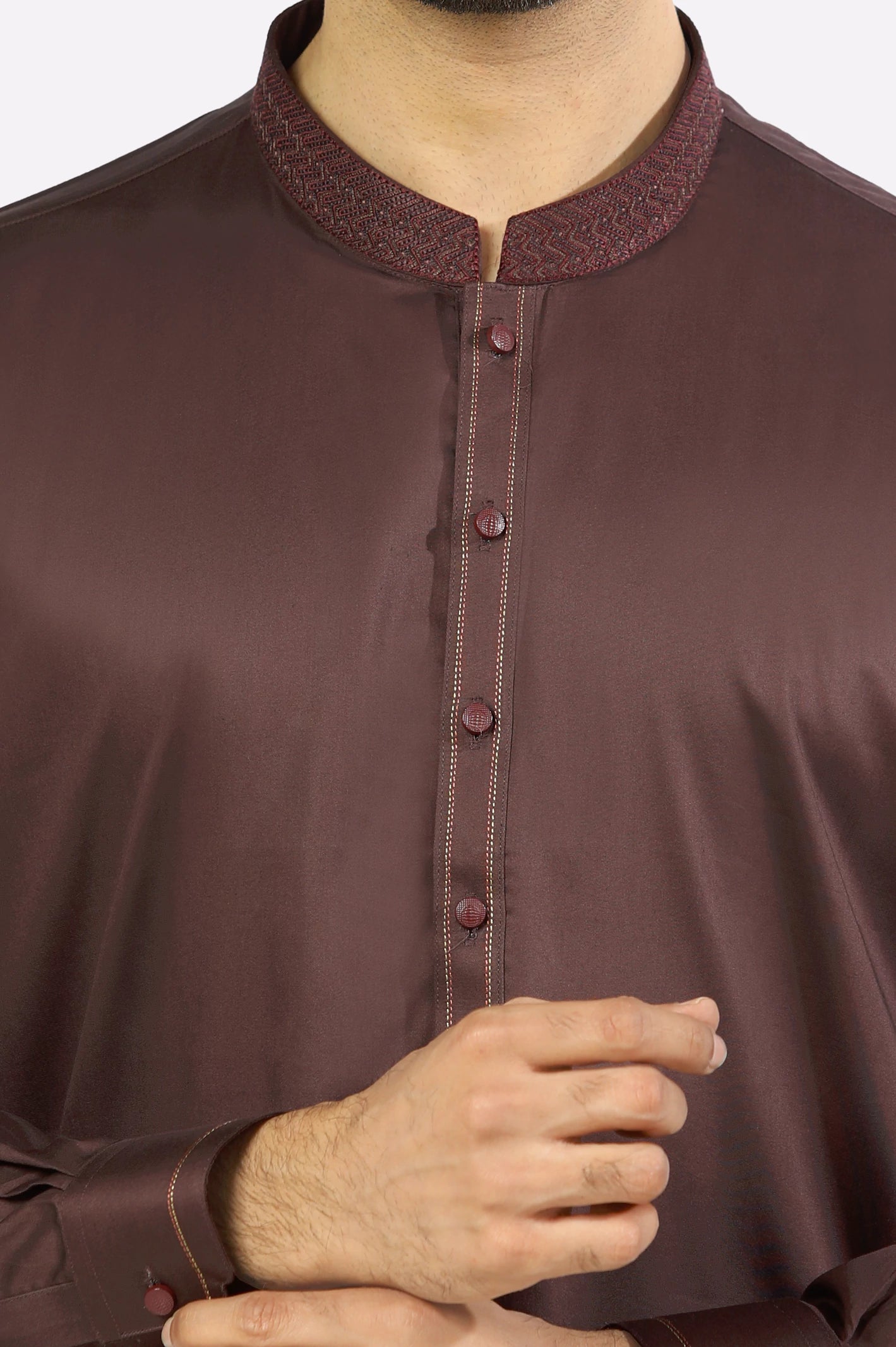 Dark Brown Cotton Shalwar Kameez