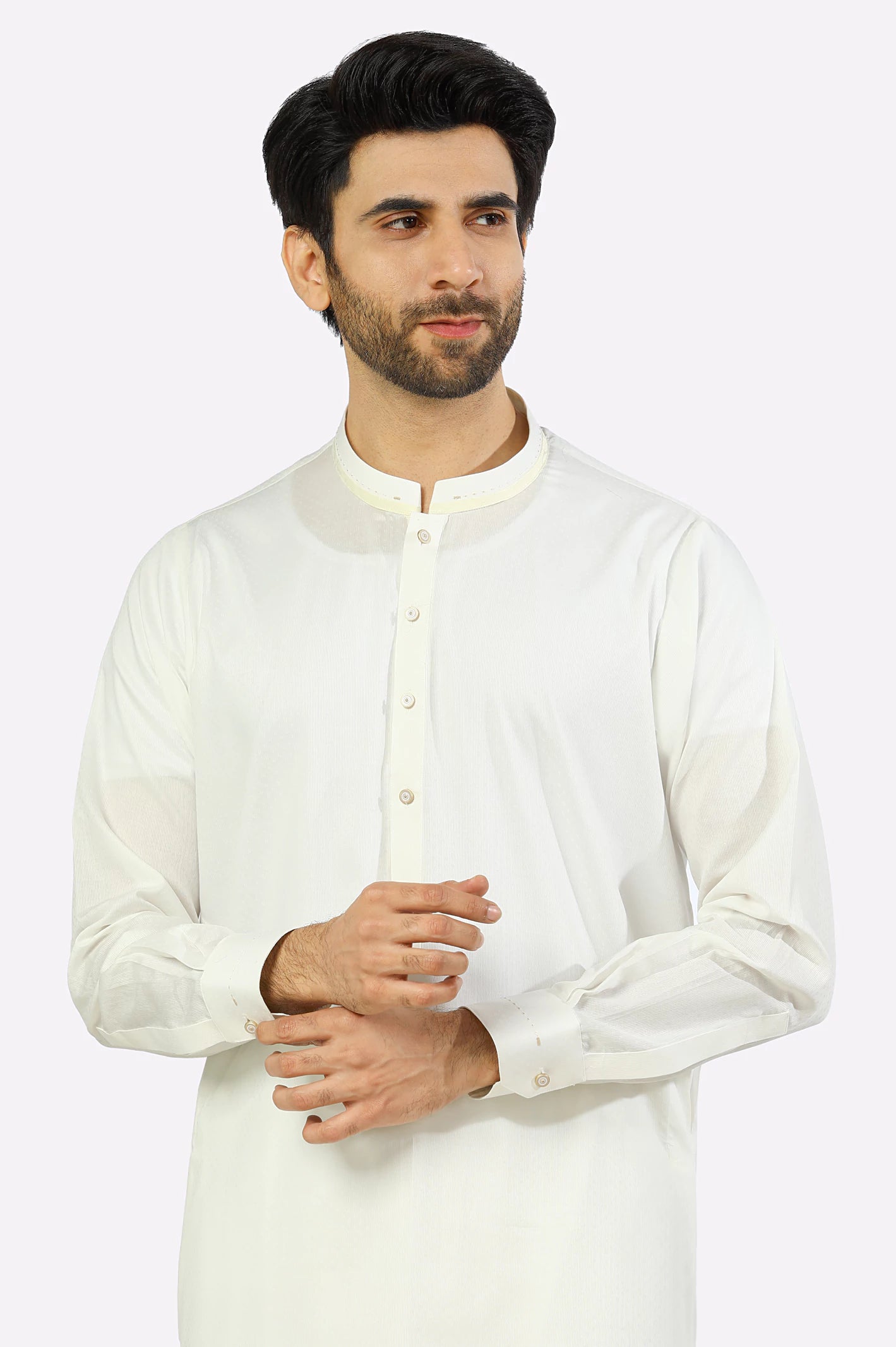 Off White Wash & Wear Shalwar Kameez