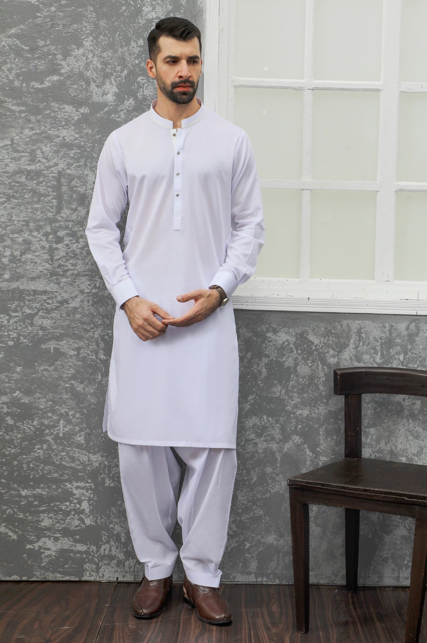 White Wash & Wear Shalwar Kameez