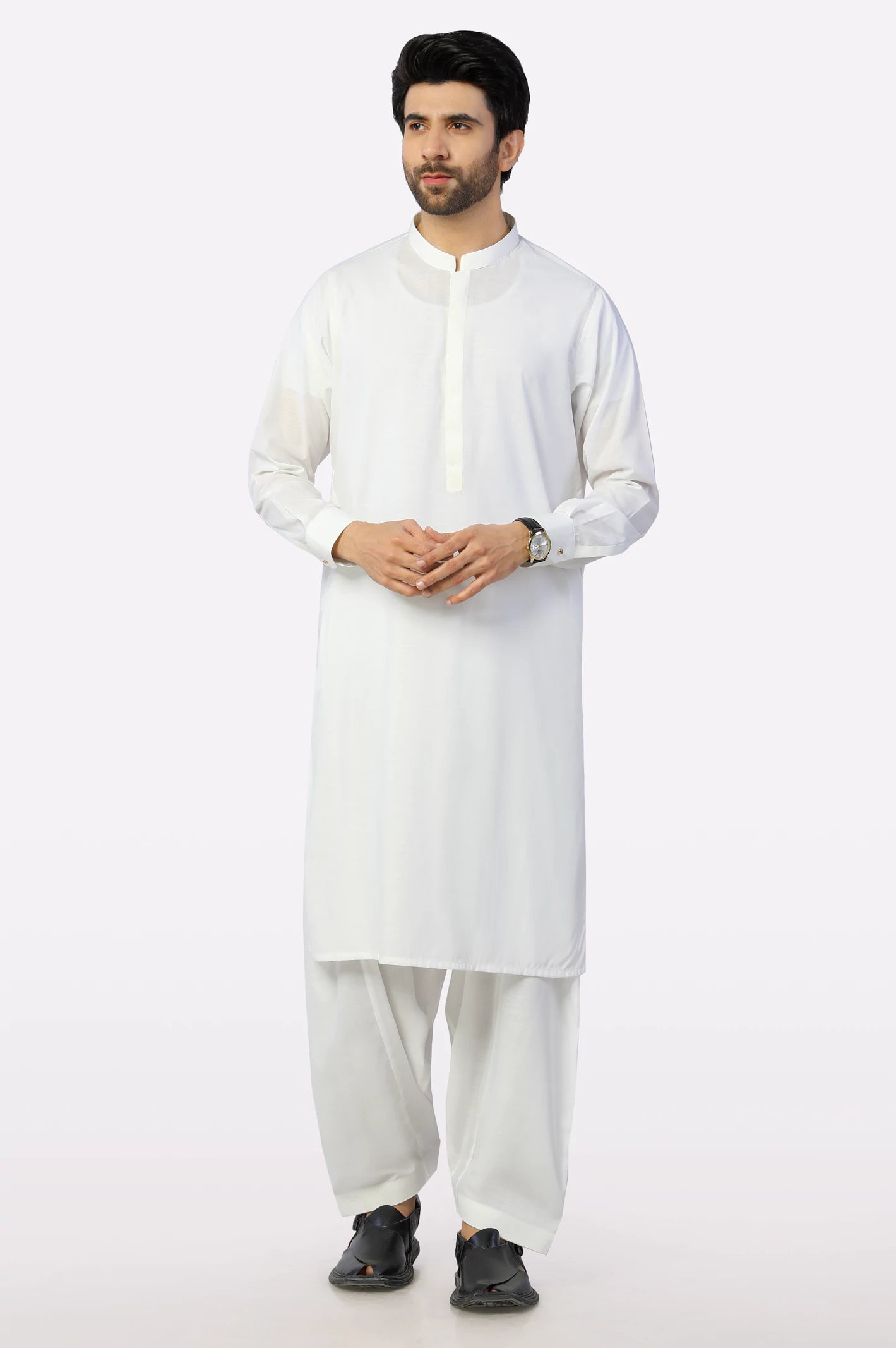 Off White Wash & Wear Shalwar Kameez