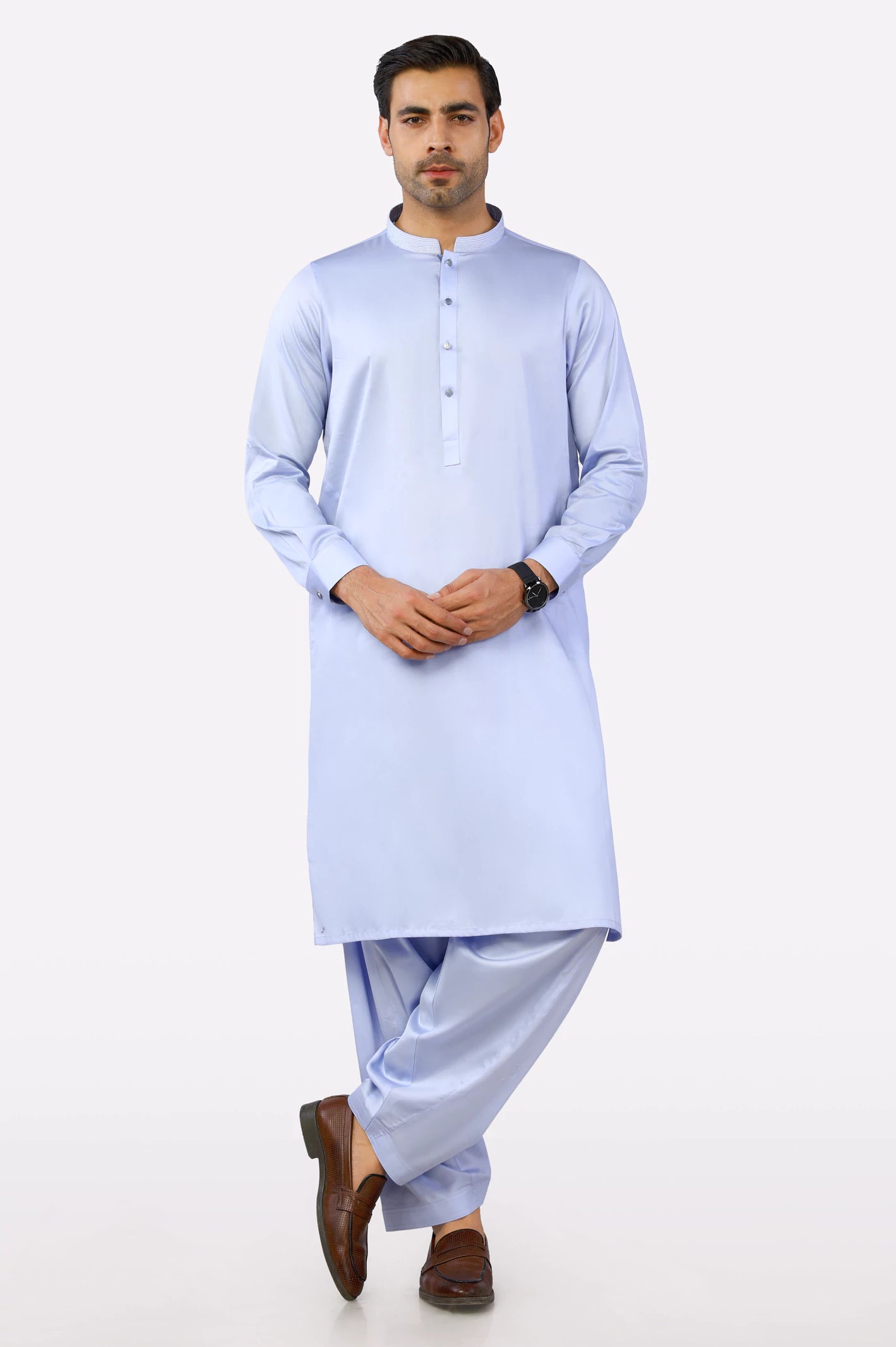 Light Blue Cotton Shalwar Kameez