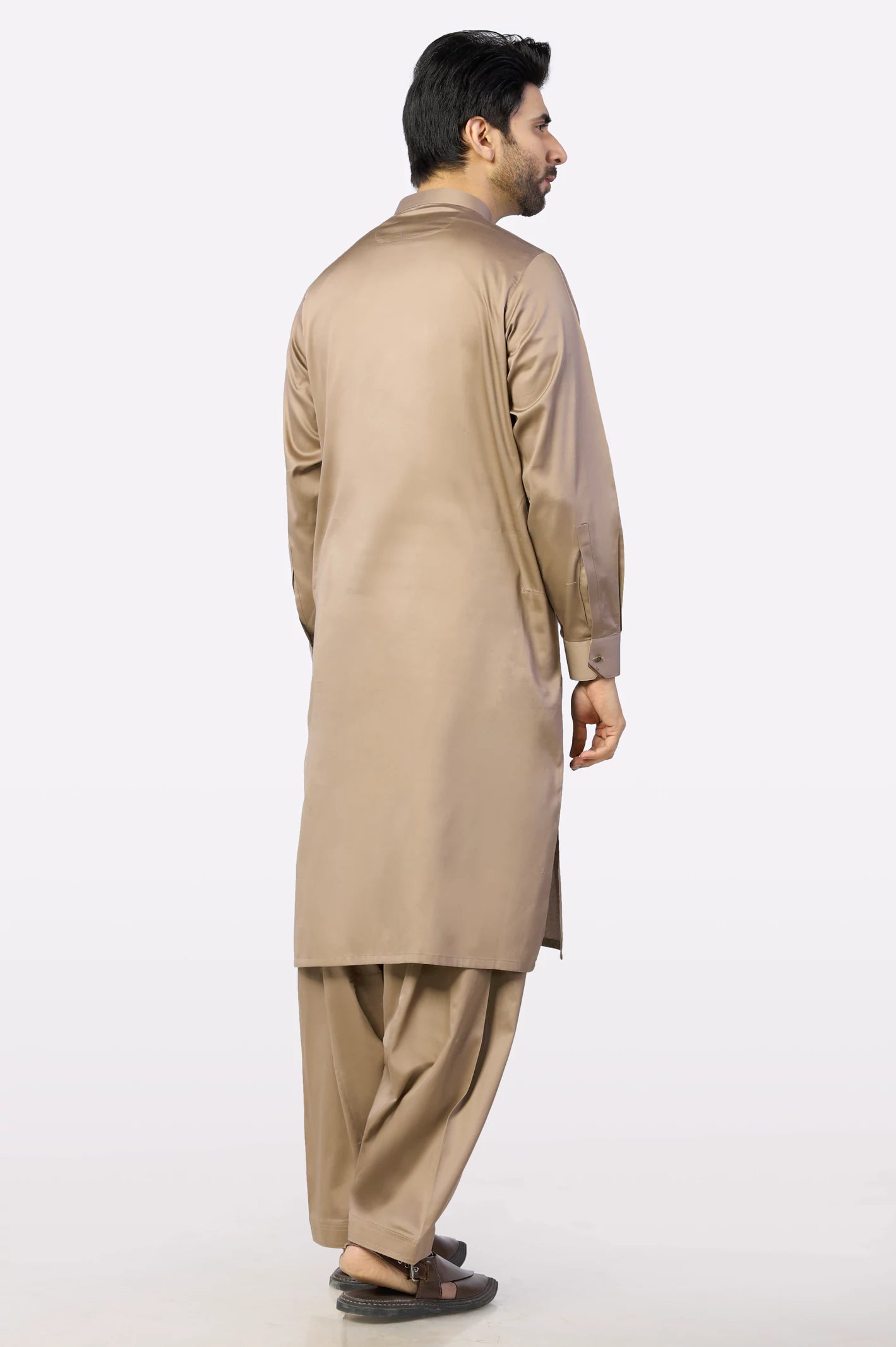 Light Brown Cotton Shalwar Kameez