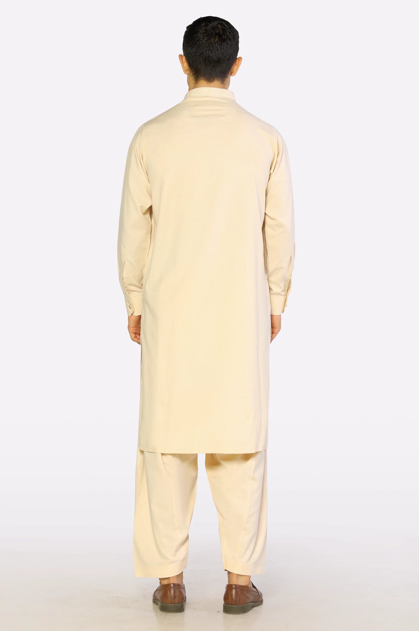 Fawn Wash & Wear Shalwar Kameez