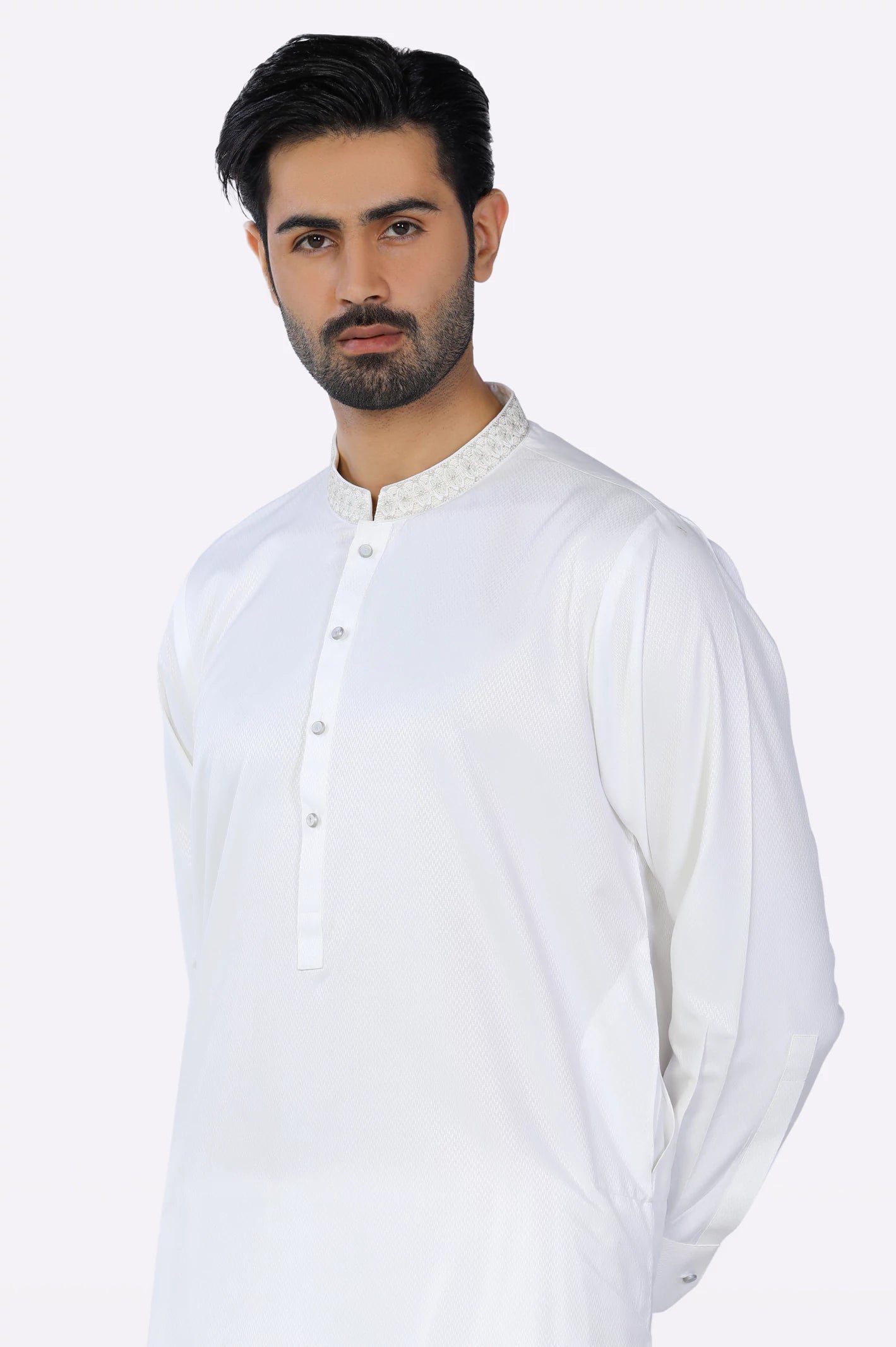 Off White Wash & Wear Shalwar Kameez