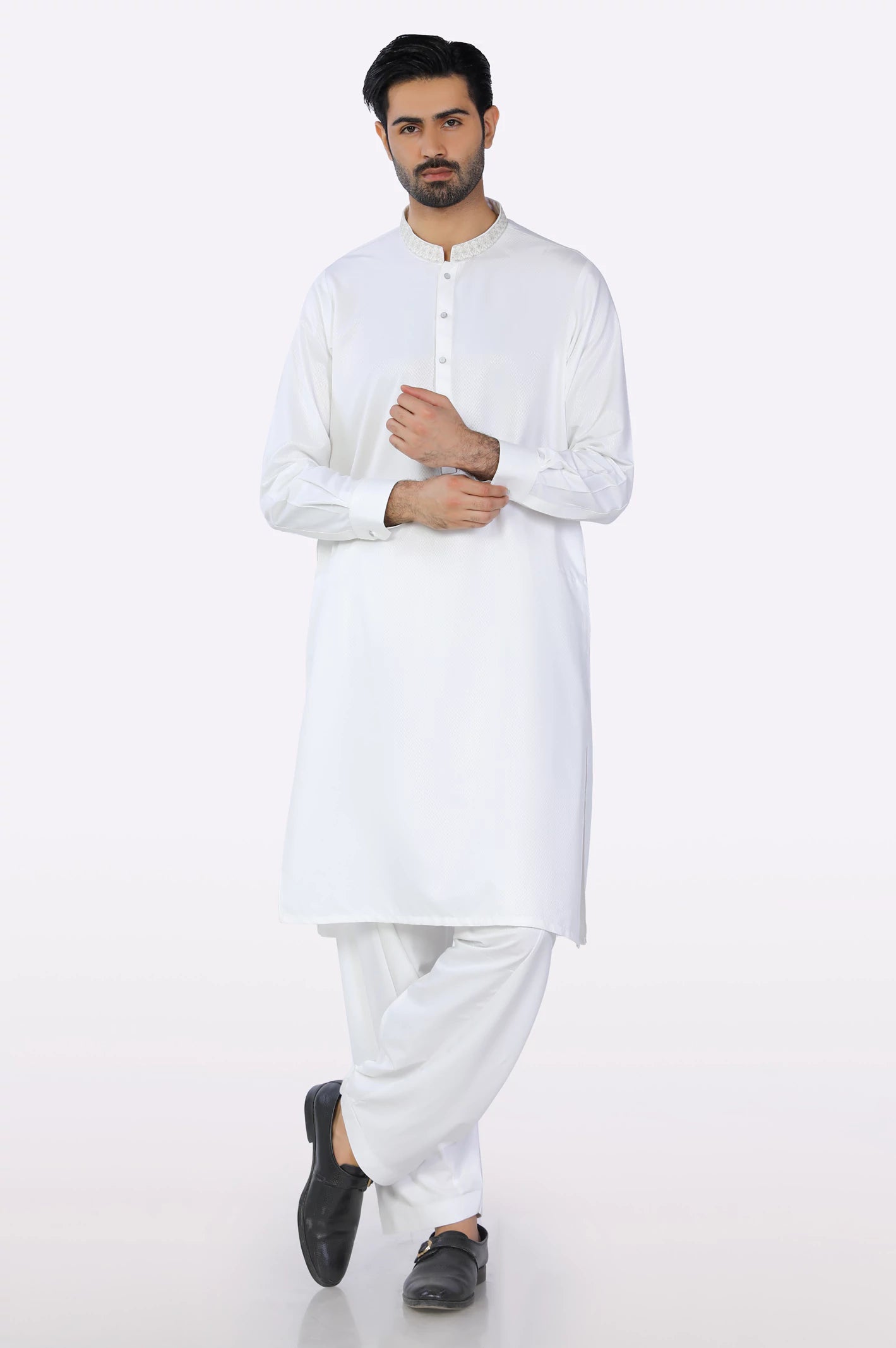 Off White Wash & Wear Shalwar Kameez