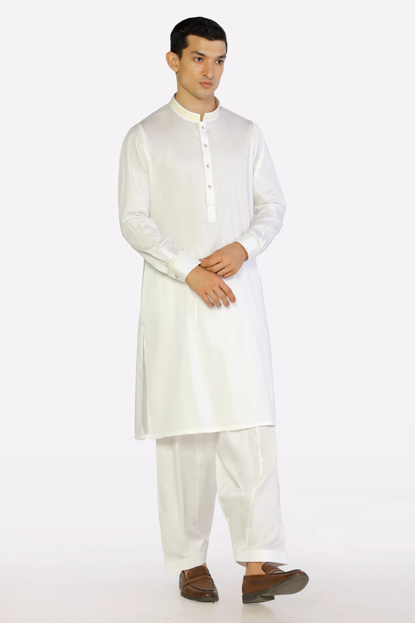 Off White Cotton Shalwar Kameez