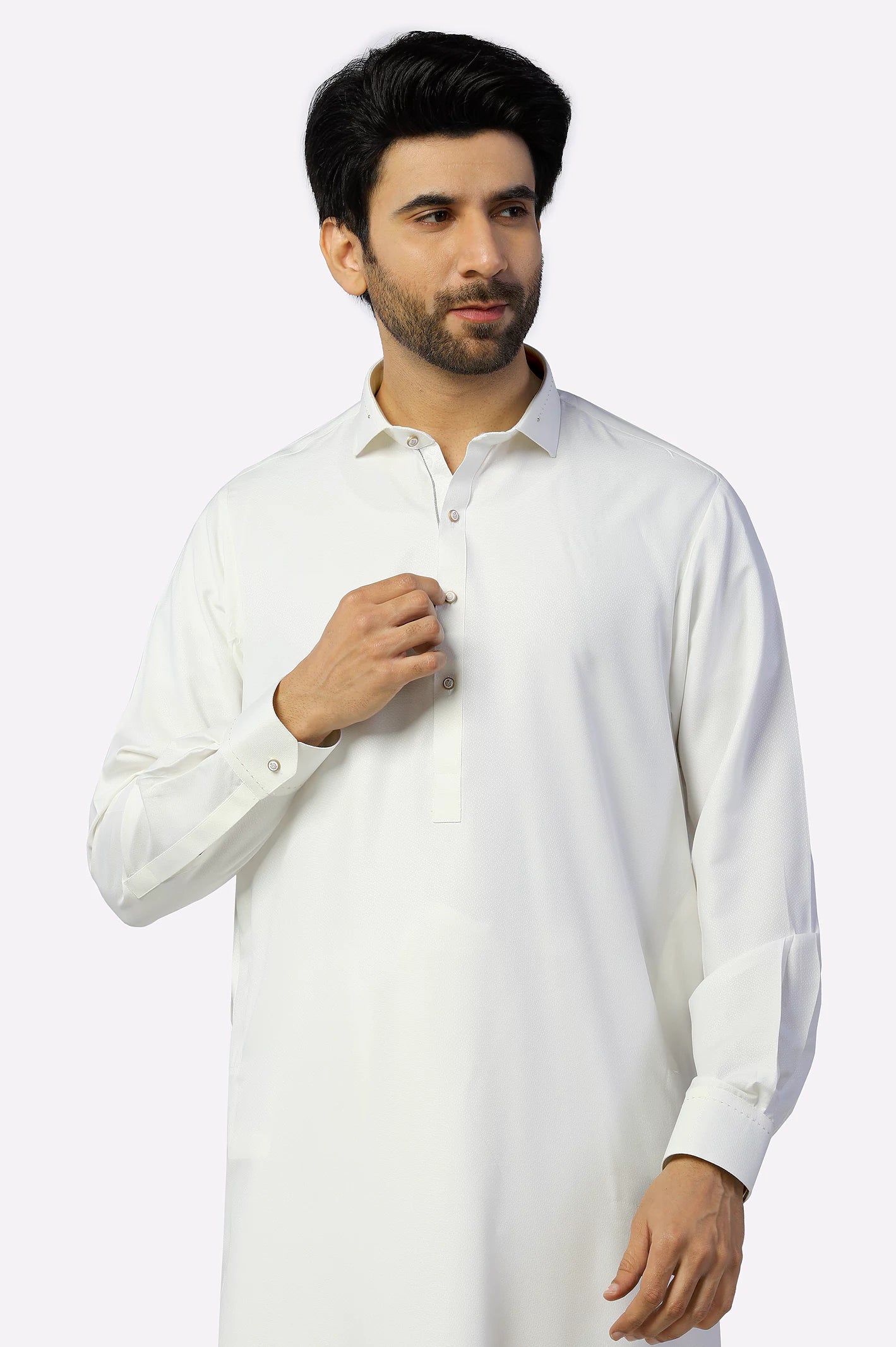 Off White Wash & Wear Shalwar Kameez