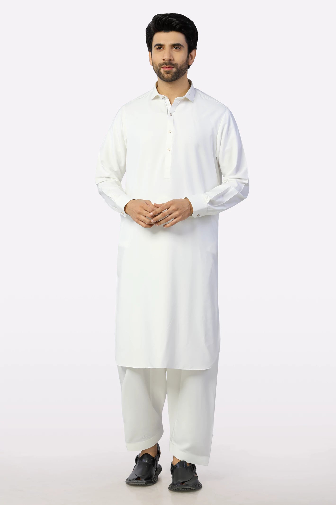 Off White Wash & Wear Shalwar Kameez