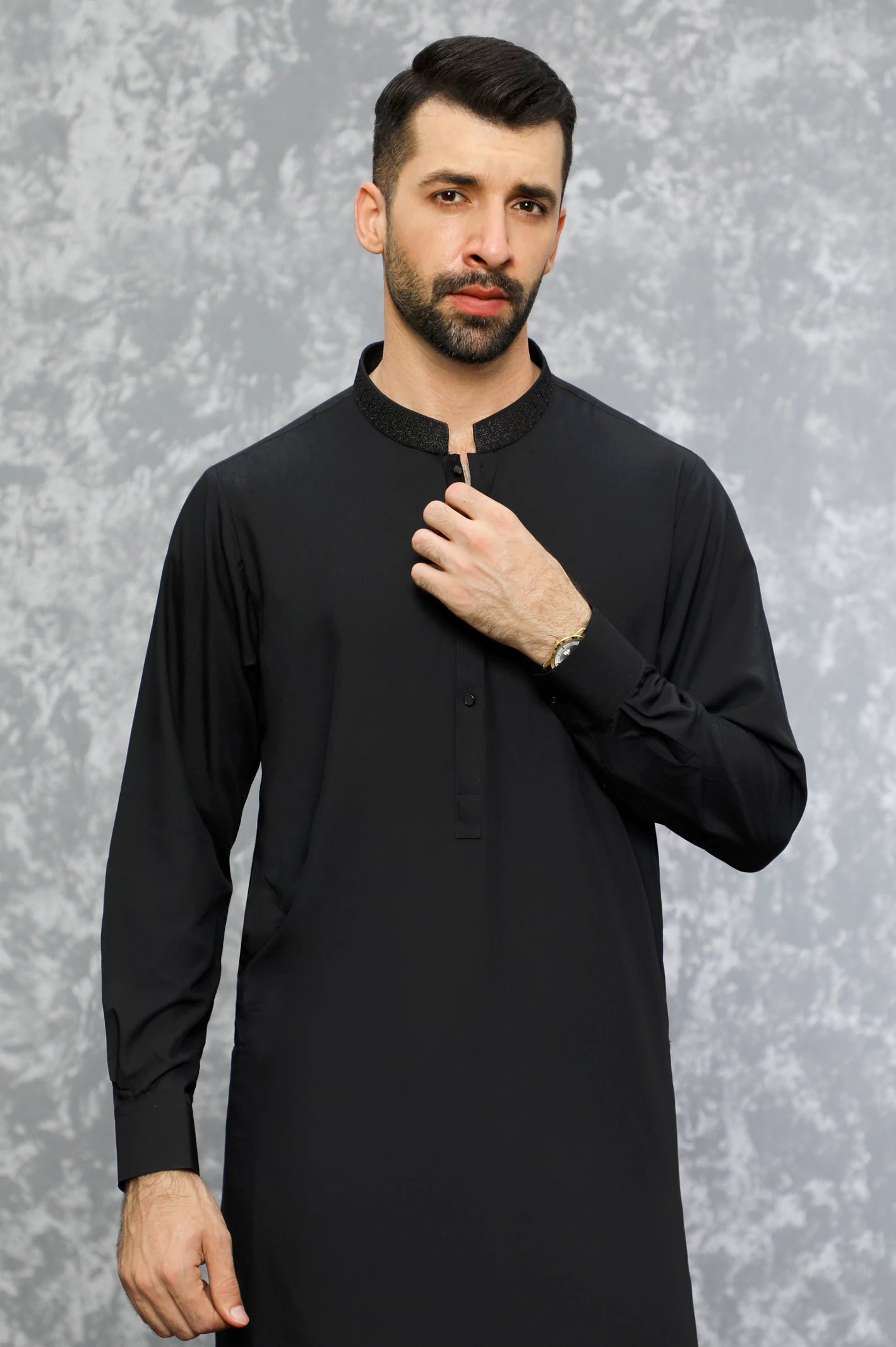 Black Wash & Wear Shalwar Kameez