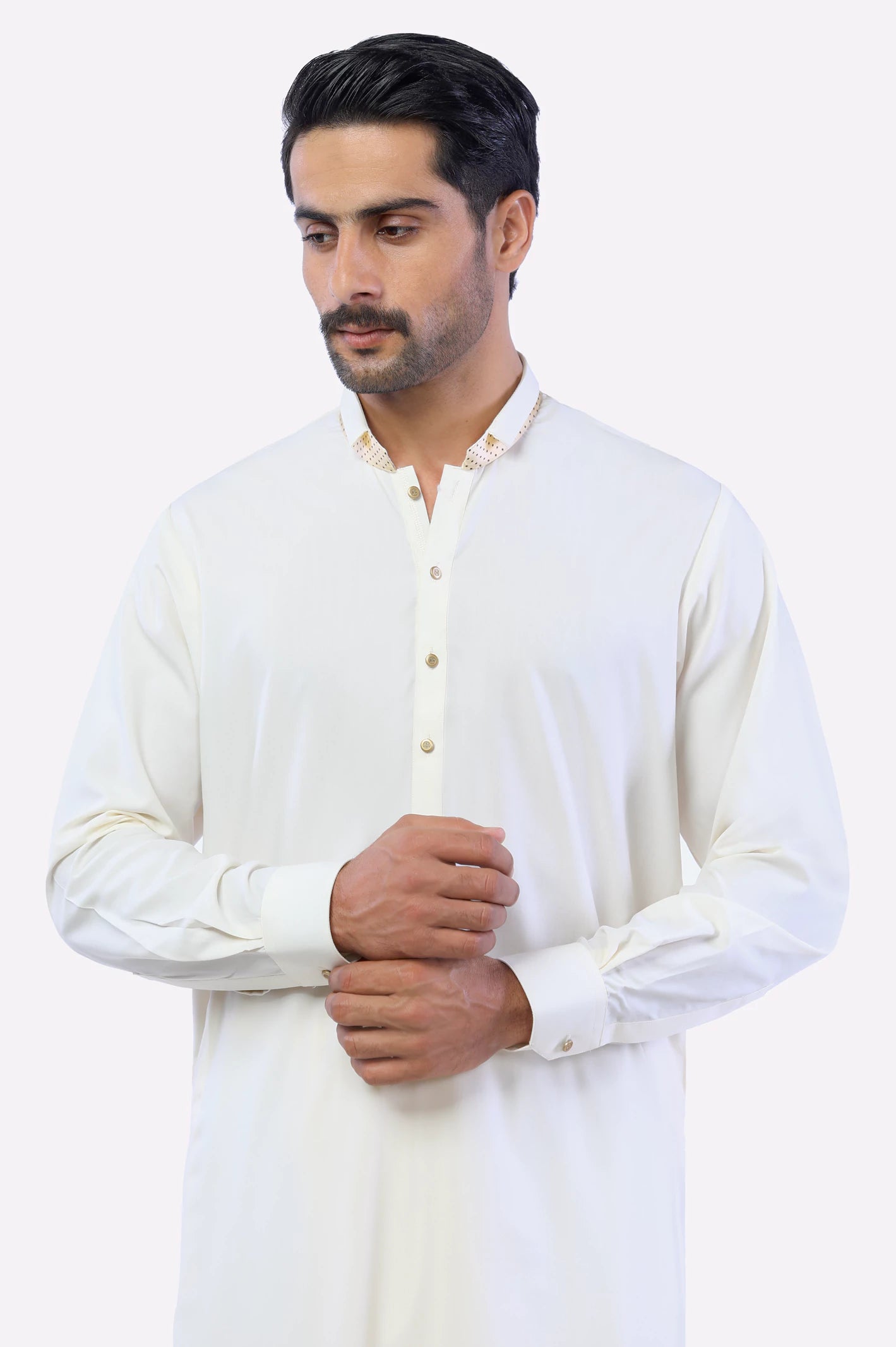 Cream Wash & Wear Shalwar Kameez