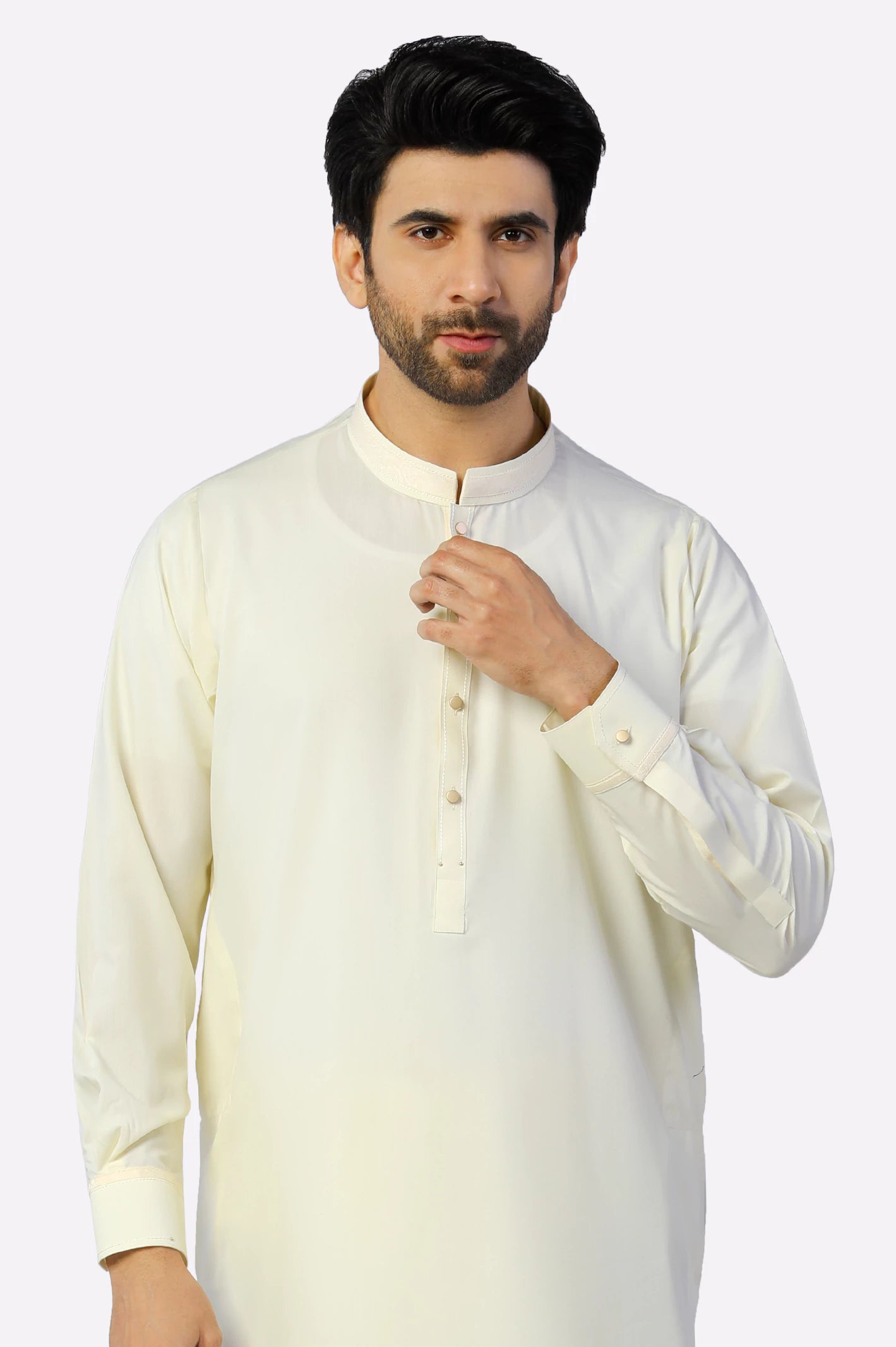 Cream Wash & Wear Shalwar Kameez