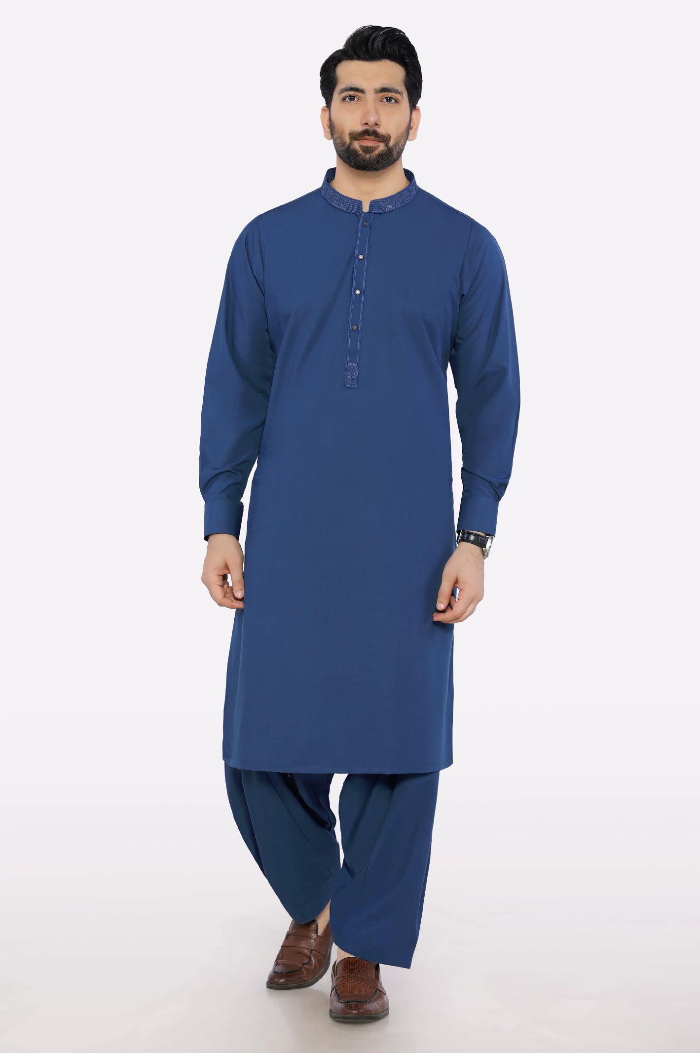 Dark Blue Wash & Wear Shalwar Kameez