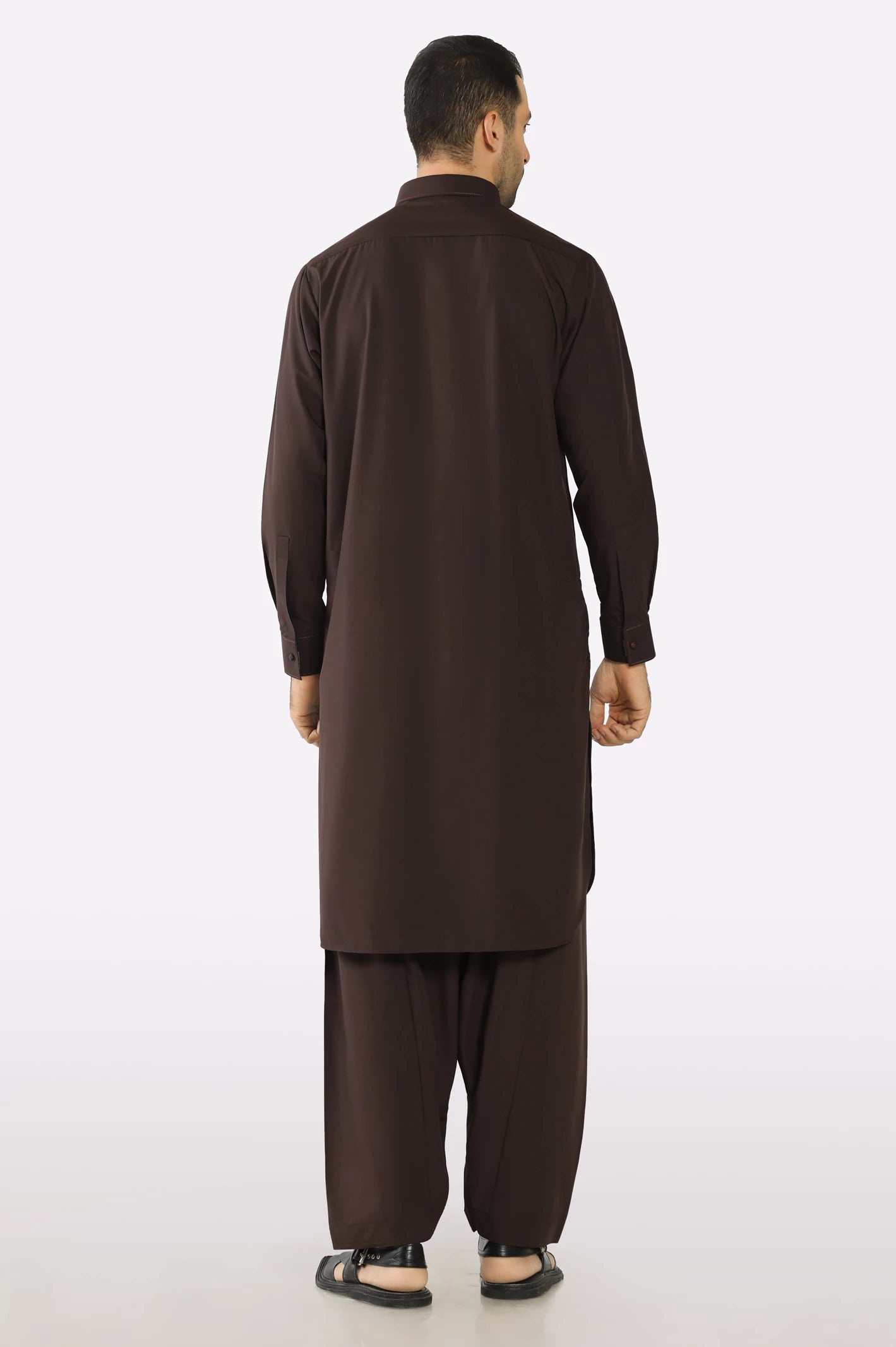 Coffee Brown Wash & Wear Shalwar Kameez