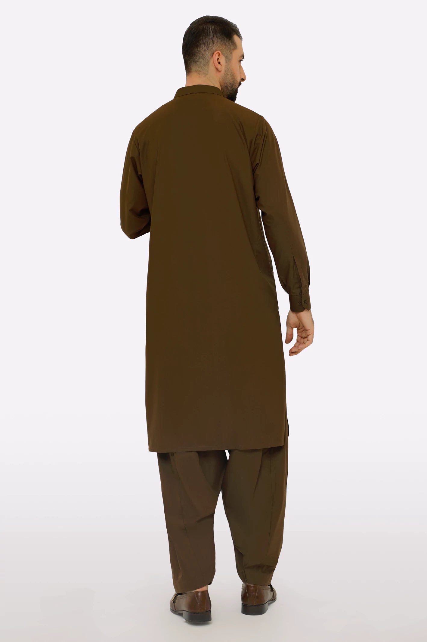 Dark Brown Wash & Wear Shalwar Kameez