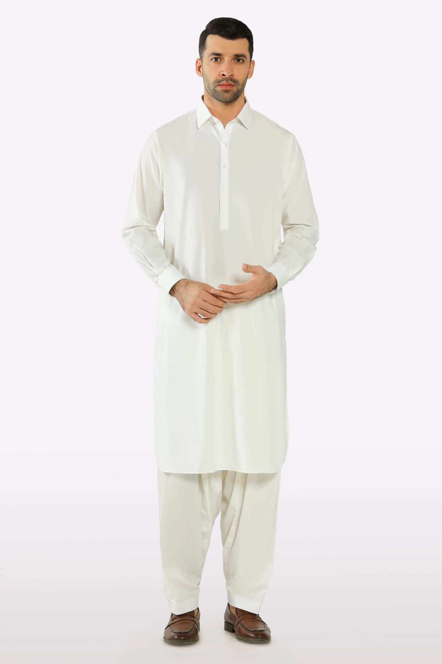 Off White Wash & Wear Shalwar Kameez