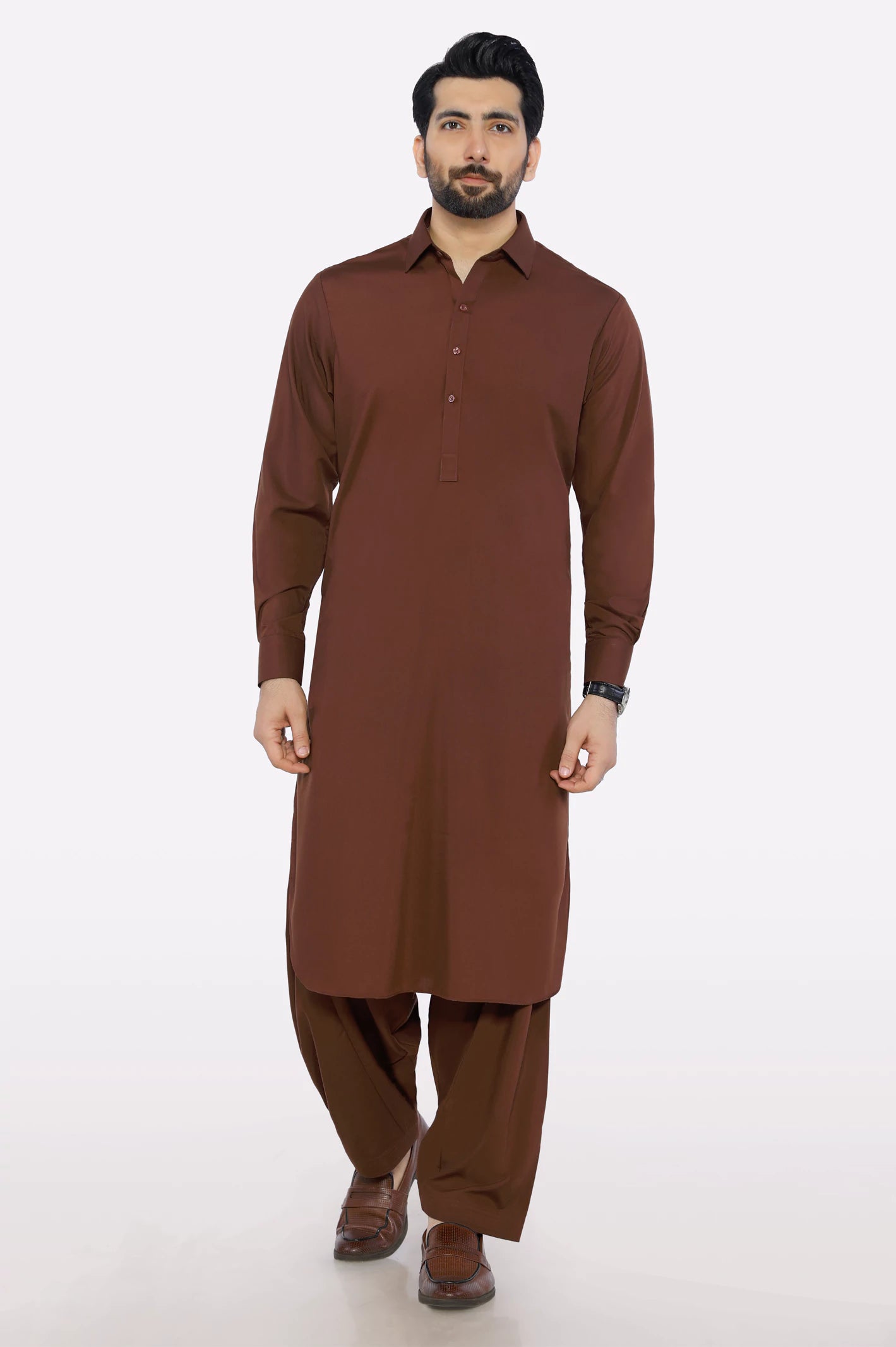 Rust Wash & Wear Shalwar Kameez